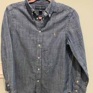 Ralph Lauren Dark Blue Denim Casual Button Down Shirt